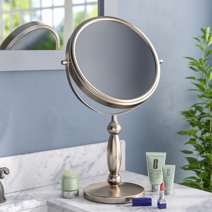 Freestanding makeup mirror