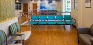picture of a hospital waiting room with vinyl flooring