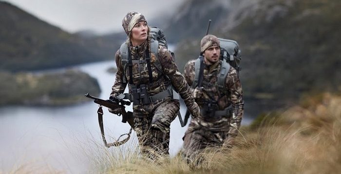 couple on hunting in wiliderness