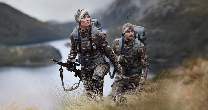 couple on hunting in wiliderness