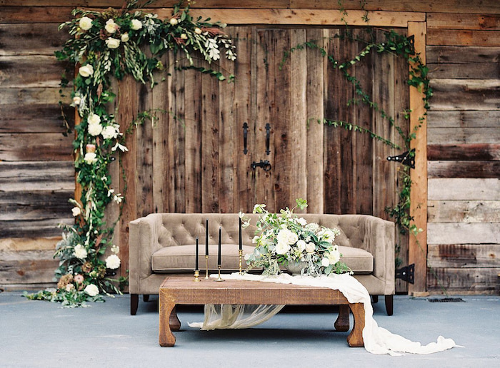 Wood Floral Wedding Backdrop 