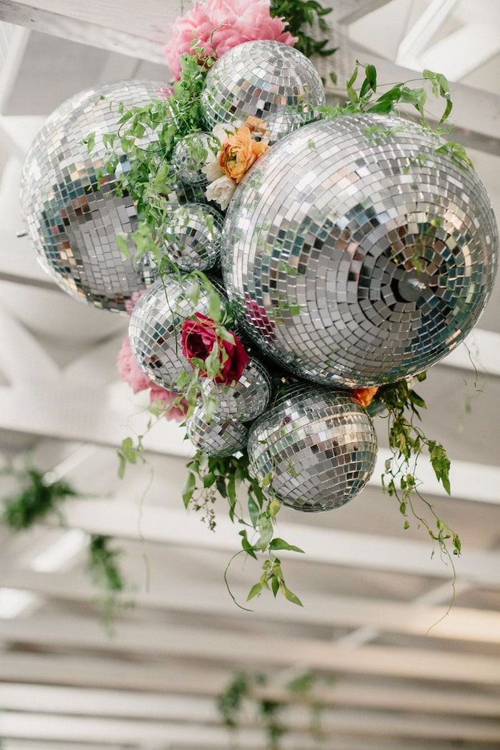 disco ball wedding decor