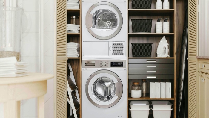 washing machine and tumble dryer in your small utility room
