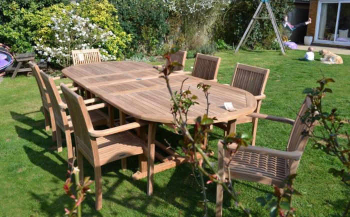 8 seater wooden table for perfect outdoor dining